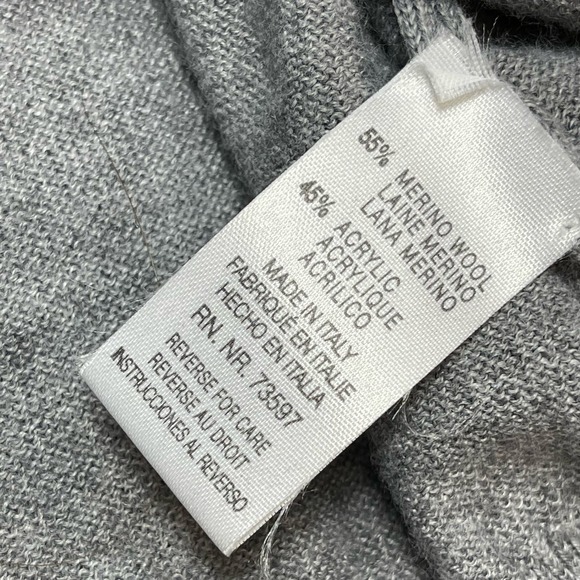 Fiji Mens Pullover Button Down Sweater Size Large Gray Wool Blend - Picture 4 of 9